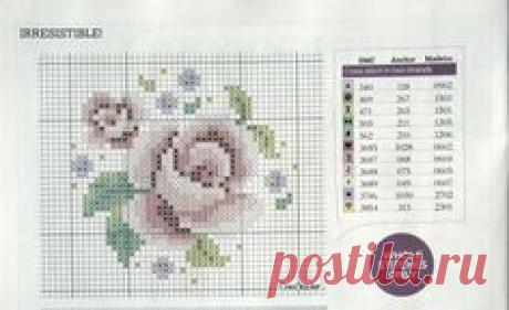 Схема роз для вышивки крестиком бисером