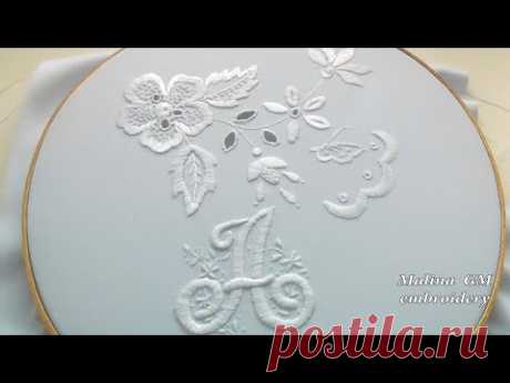 Embroidery: Monogram "A" | satin stitch embroidery