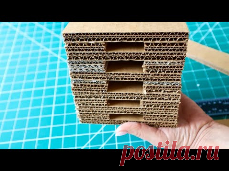 Никогда не выкидывайте гофрированный картон. Покажу, какую полезную вещь я из него смастерила