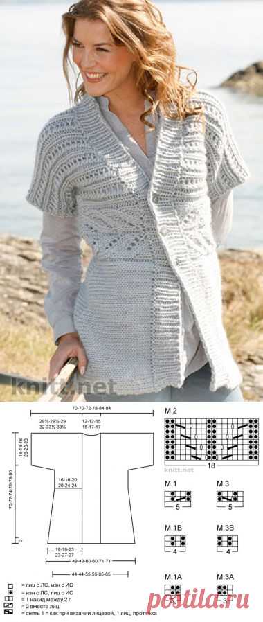 Вязаный спицами жакет (поперечное вязание) | knitt.net | Все о вязании
