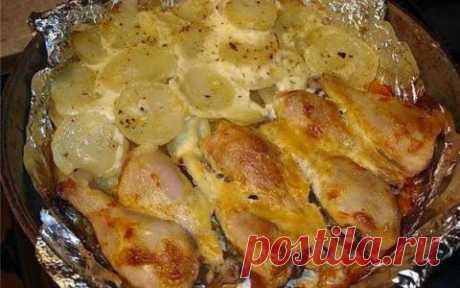 Вкусная еда - кулинарные рецепты на каждый день!: Картофель, запеченный с куриными ножками