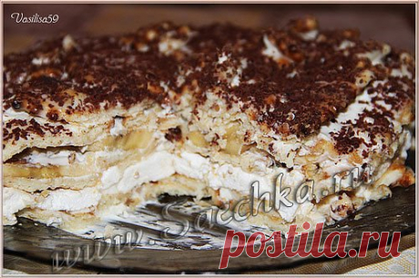Тортик из крекера со сметанным кремом .