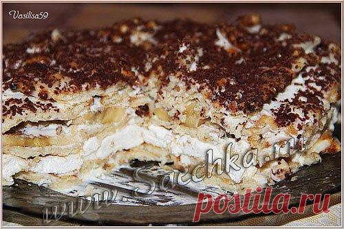 Тортик из крекера со сметанным кремом .