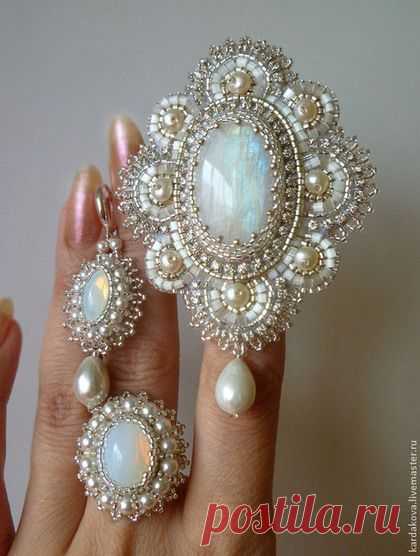 Кулоны, подвески ручной работы. Ярмарка Мастеров - ручная работа Брошь-подвеска с адуляром "Сон мой...". Handmade. | Alexa Diseños