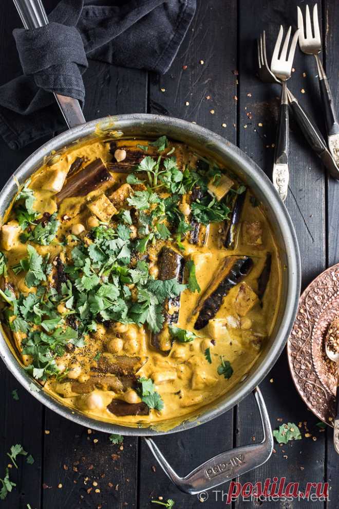 Chickpea, Tofu, and Eggplant Curry | The Endless Meal This Chickpea, Tofu, and Eggplant Curry is an easy to make and delicious weeknight dinner recipe. It's vegan + gluten-free and super creamy w/ coconut milk.
