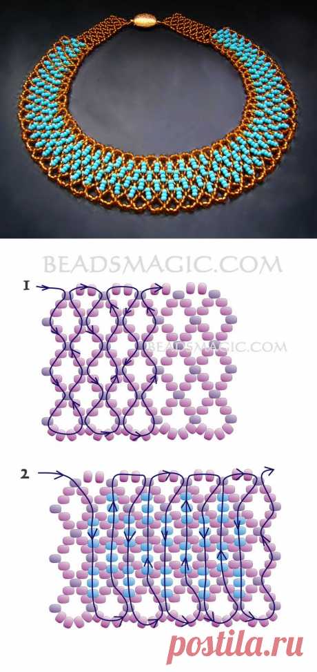 Free pattern for beaded necklace Paula | Beads Magic
