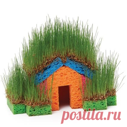 Весенняя поделка детям: зелёный домик! (Описание по клику на картинку).
