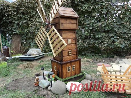 Красивые поделки из дерева: Мельница, Мост