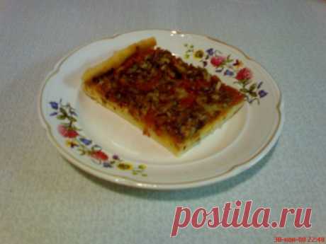 Пирог с рыбой (а-ля пицца, только без сыра).