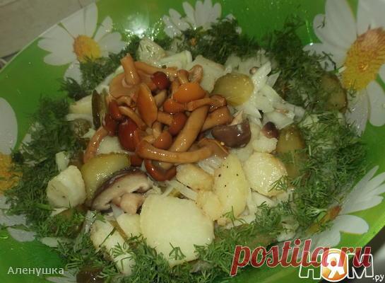 Салат с картофелем и грибами - Рецепт с пошаговыми фотографиями - Ням.ру