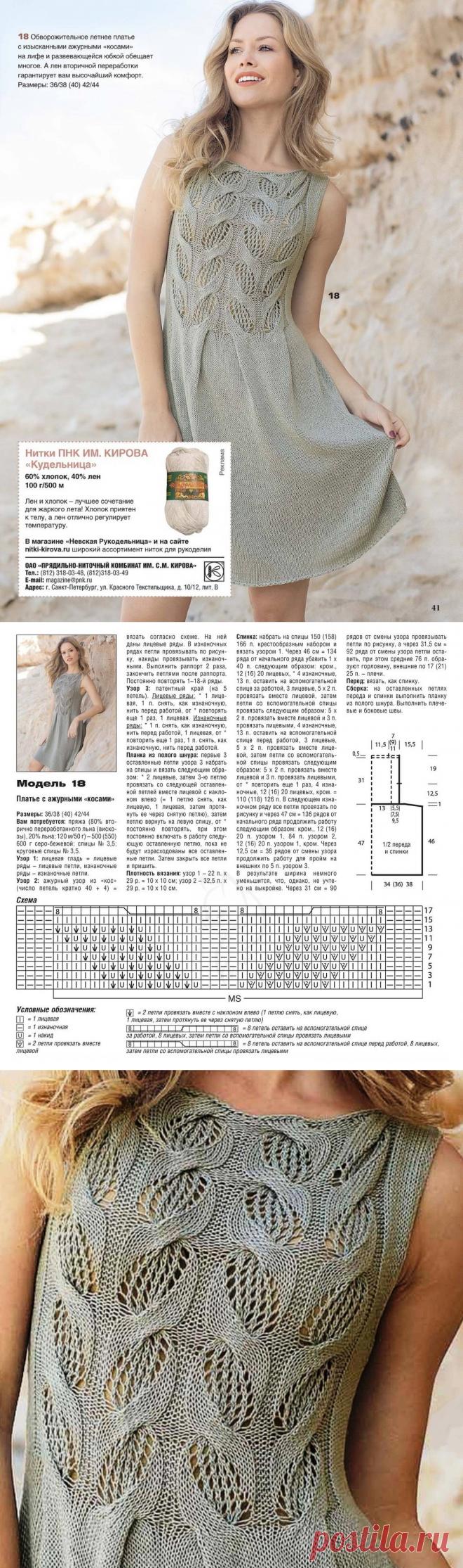 Платье с ажурными "косами"