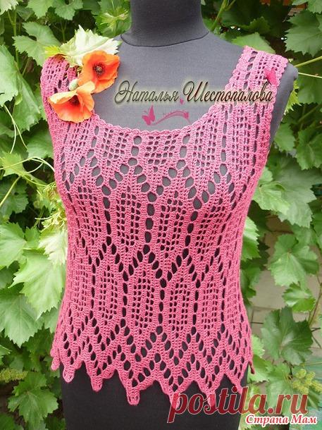 Топ с ромбамии цвета вина - Вязание - Страна Мам