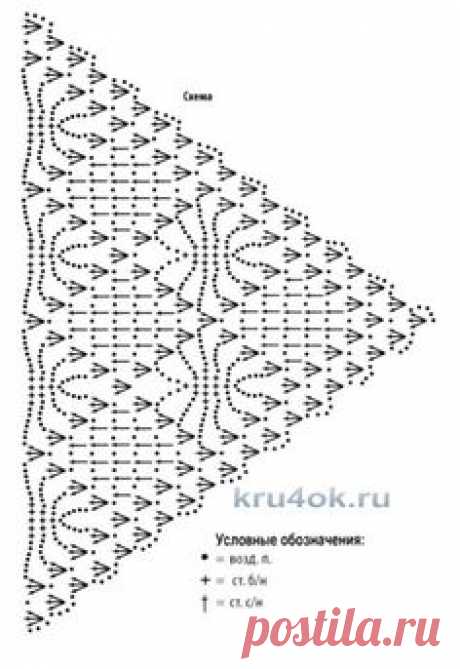 Шаль крючком. Работа Юли вязание и схемы вязания