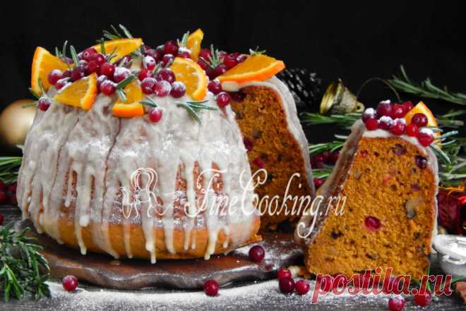 Рождественский кекс с тыквой, орехами и клюквой - рецепт с фото
