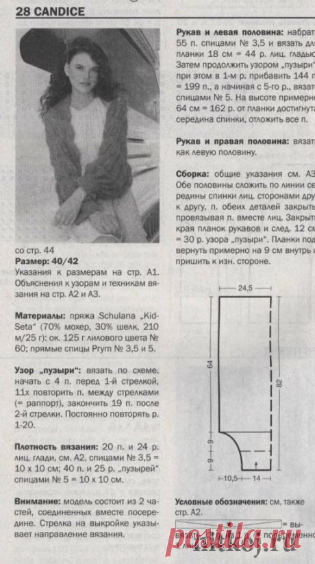 Шраг спицами из мохеровой пряжи » Ниткой - вязаные вещи для вашего дома, вязание крючком, вязание спицами, схемы вязания