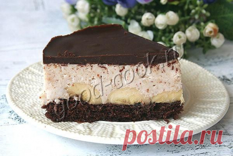 Шоколадный торт с бананами и ореховым кремом. Рецепт приготовления