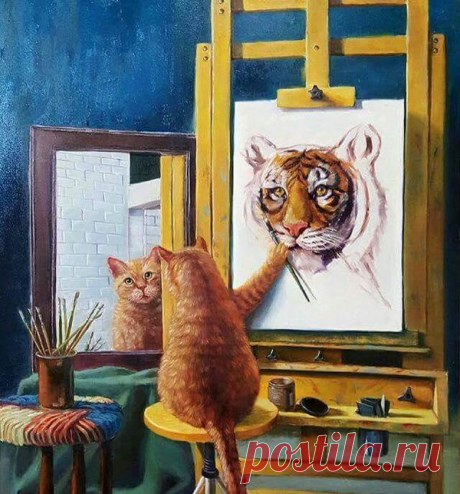 Self-portrait. #imgur | Funny | Котята, Автопортреты и Мыслить масштабно