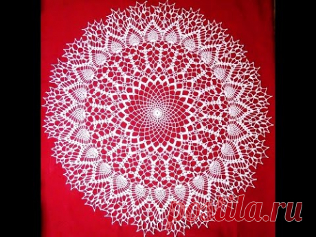 Салфетка крючком &quot;Ажурная снежинка&quot;. Часть_2_Doily crochet &quot;Openwork snowflake