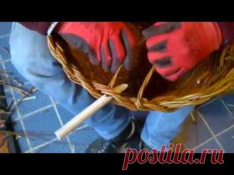 Chiusura di un cesto con manici doppi e treccia a 2 capi. 3 di 3 - YouTube