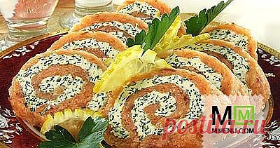 Рулет из лосося - кулинарный рецепт. Миллион Меню