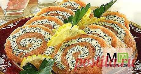 Рулет из лосося - кулинарный рецепт. Миллион Меню
