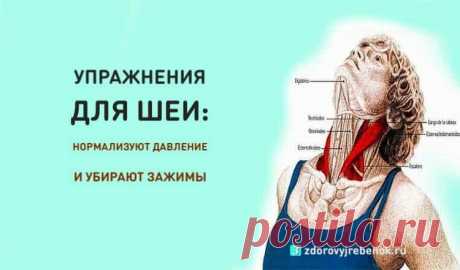 Упражнения для шеи: Нормализуют давление и убирают зажимы Упражнения для шеи: Нормализуют давление и убирают зажимы.Следующие упражнения предназначены для расслабления напряжённых