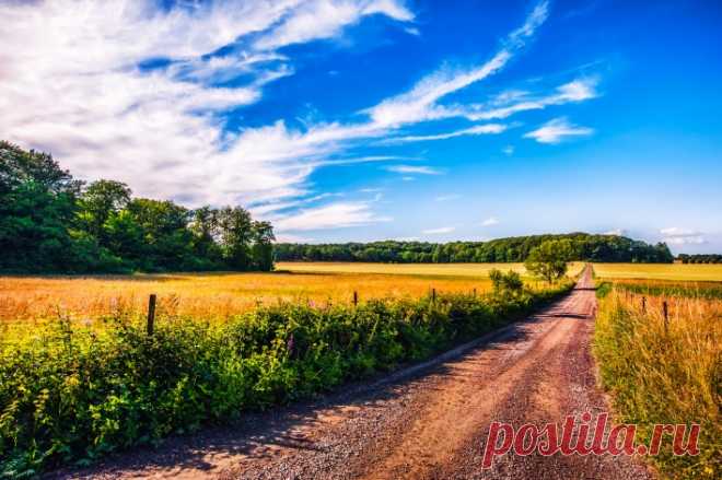 поле дорога небо Скачать картинку 4256x2832 поле дорога небо