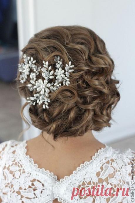 Купить Украшение в прическу &quot;Изморозь&quot; Свадебное украшение - белый, свадебное украшение, свадьба, свадебная заколка