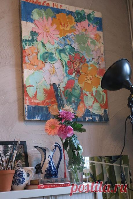 Pin on Картина Цветы и море Екатерина Лебедева художник