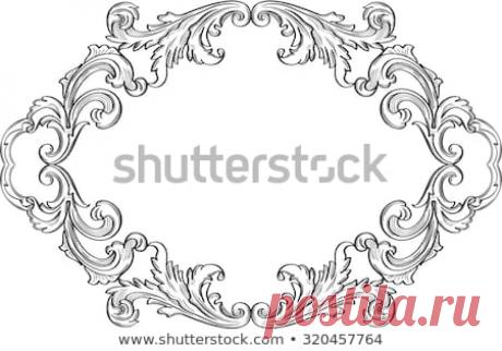 Стоковая векторная графика «Swirl Vintage Good Greeting Frame On» (без лицензионных платежей), 320457764: Shutterstock