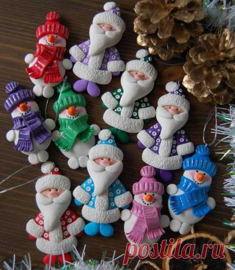 Cнеговик из полимерной глины | 25 фото | Snowman polymer clay