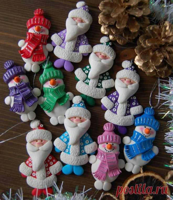 Cнеговик из полимерной глины | 25 фото | Snowman polymer clay