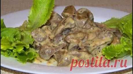 Куриные желудки в чесночном соусе
