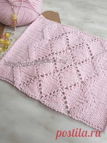 Простой ажурный узор спицами для летнего топа, схема узора - Самые красивые узоры спицами