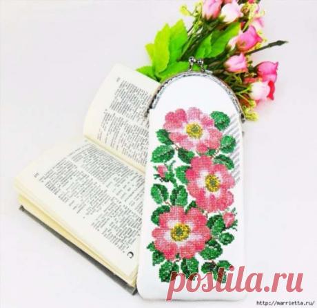 Шиповник — схема вышивки для очечника . Милая Я