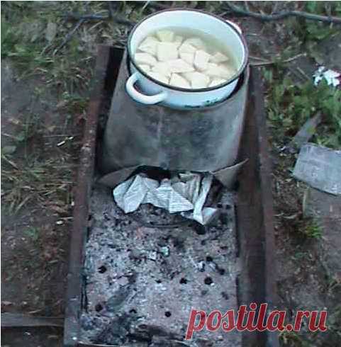 Печка-ведро для дачи своими руками
