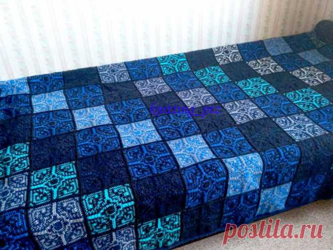 Пледы крючком из квадратных мотивов | Домашние зарисовки | Яндекс Дзен