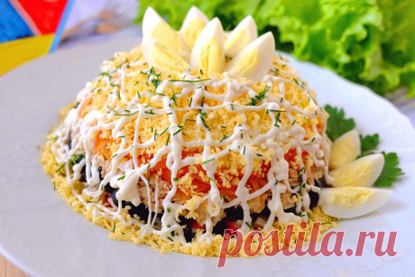 Салат Царский с красной рыбой — ДОМАШНИЕ