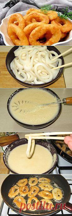 Кальмары в кляре / Блюда из кальмаров / TVCook: пошаговые рецепты с фото