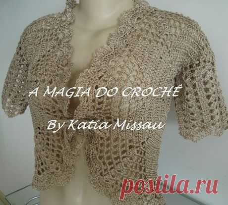 Красивое простое болеро крючком. Вязание начинающим — ПлатьяТут: Вязаные Крючком Платья, Юбки и Болеро