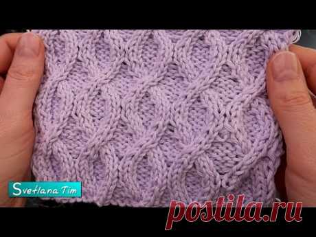 Узор Спицами ПРОСТЫЕ ЖГУТЫ. СХЕМА ВЯЗАНИЯ УЗОРА и подробный Мастер Класс / knitting pattern № 605