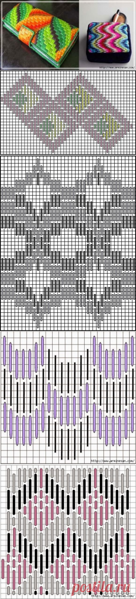 Вышивка барджелло. Необыкновенные факельные узоры+схемы