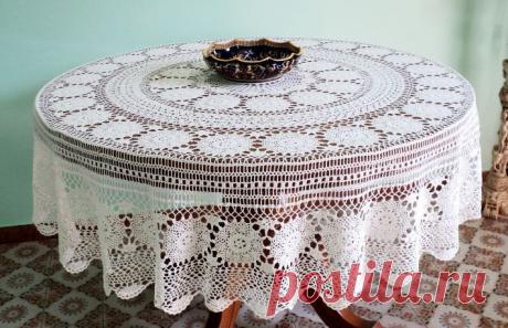 Красивые скатерти крючком: схемы, описания