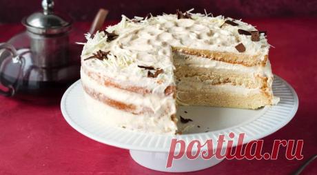 Шифоновый бисквит с лимонным кремом, пошаговый рецепт с фото