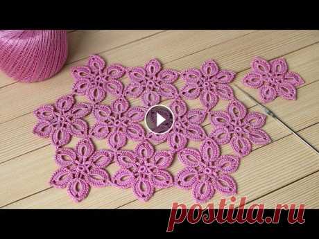 ЦВЕТЫ крючком МАСТЕР-КЛАСС соединение мотивов ЦВЕТОЧНЫЙ УЗОР DIY Tutorial EASY Crochet flower Мой Instagram @Litke.Tatyana - @Уроки ВЯЗАНИЯ Литке Татьяны @Уроки ВЯЗАНИЯ для начинающих ЦВЕТЫ вязаные МАСТЕР-КЛАССЫ: ЛИСТИКИ вязаные крючком МАСТЕР-...