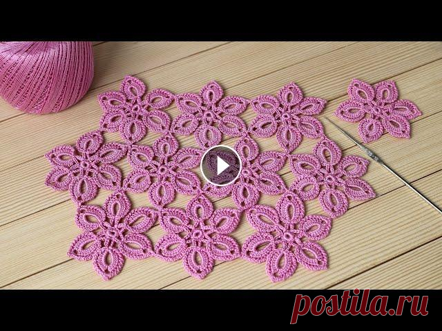 ЦВЕТЫ крючком МАСТЕР-КЛАСС соединение мотивов ЦВЕТОЧНЫЙ УЗОР DIY Tutorial EASY Crochet flower Мой Instagram @Litke.Tatyana - @Уроки ВЯЗАНИЯ Литке Татьяны @Уроки ВЯЗАНИЯ для начинающих ЦВЕТЫ вязаные МАСТЕР-КЛАССЫ: ЛИСТИКИ вязаные крючком МАСТЕР-...