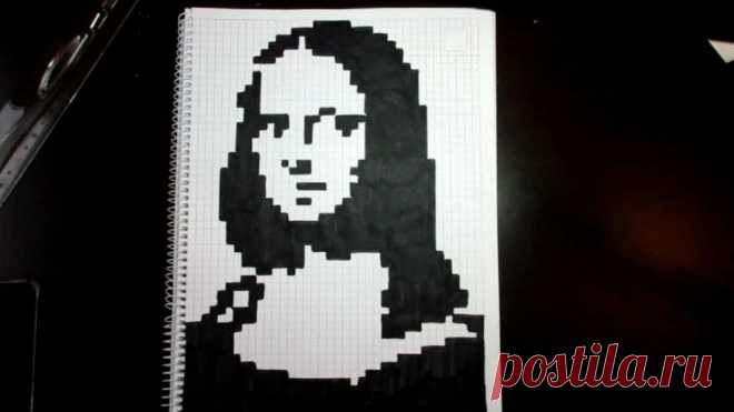 Рисуем Мону Лизу по клеточкам для начинающих