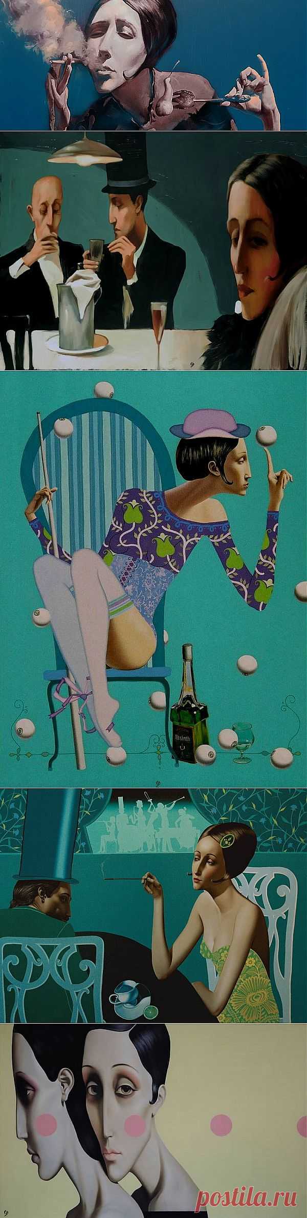 Художник Slava Fokk. Да, я любила их, те сборища ночные –
На маленьком столе стаканы ледяные,
Над черным кофеем пахучий, тонкий пар,
Камина красного тяжелый, зимний жар,
Веселость едкую литературной шутки
И друга первый взгляд, беспомощный и жуткий
Анна Ахматова