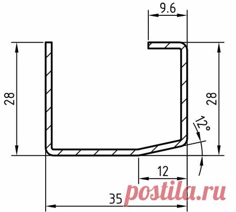Армирующий профиль 35х28х28 (Salamander 455210) – Оконные профили Саламандер