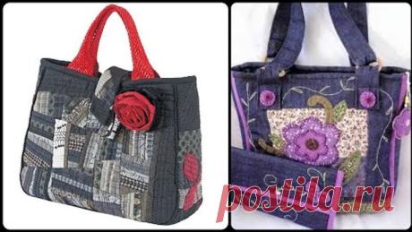 adorable stylish Denim 👜 handbag designs/